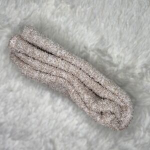 Barefoot Dreams Cozy Fuzzy Plush Socks Cream‎ Tan Super Soft Warm Lounge